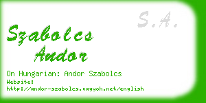 szabolcs andor business card